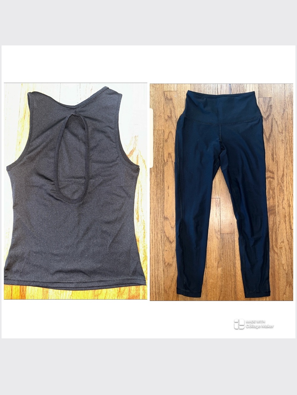South Beach Black Athletic Tank and 90 Degree Mesh Linining Leggings Set XS